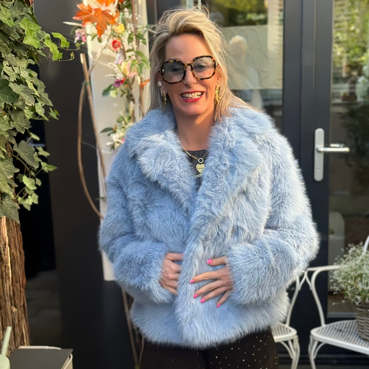 Jas Faux Fur - Ijs Blauw