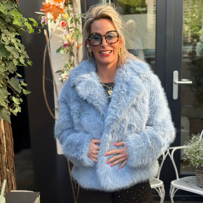 Jas Faux Fur - Ijs Blauw