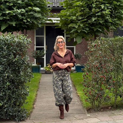 Jeans Barrel Strass - Camouflage