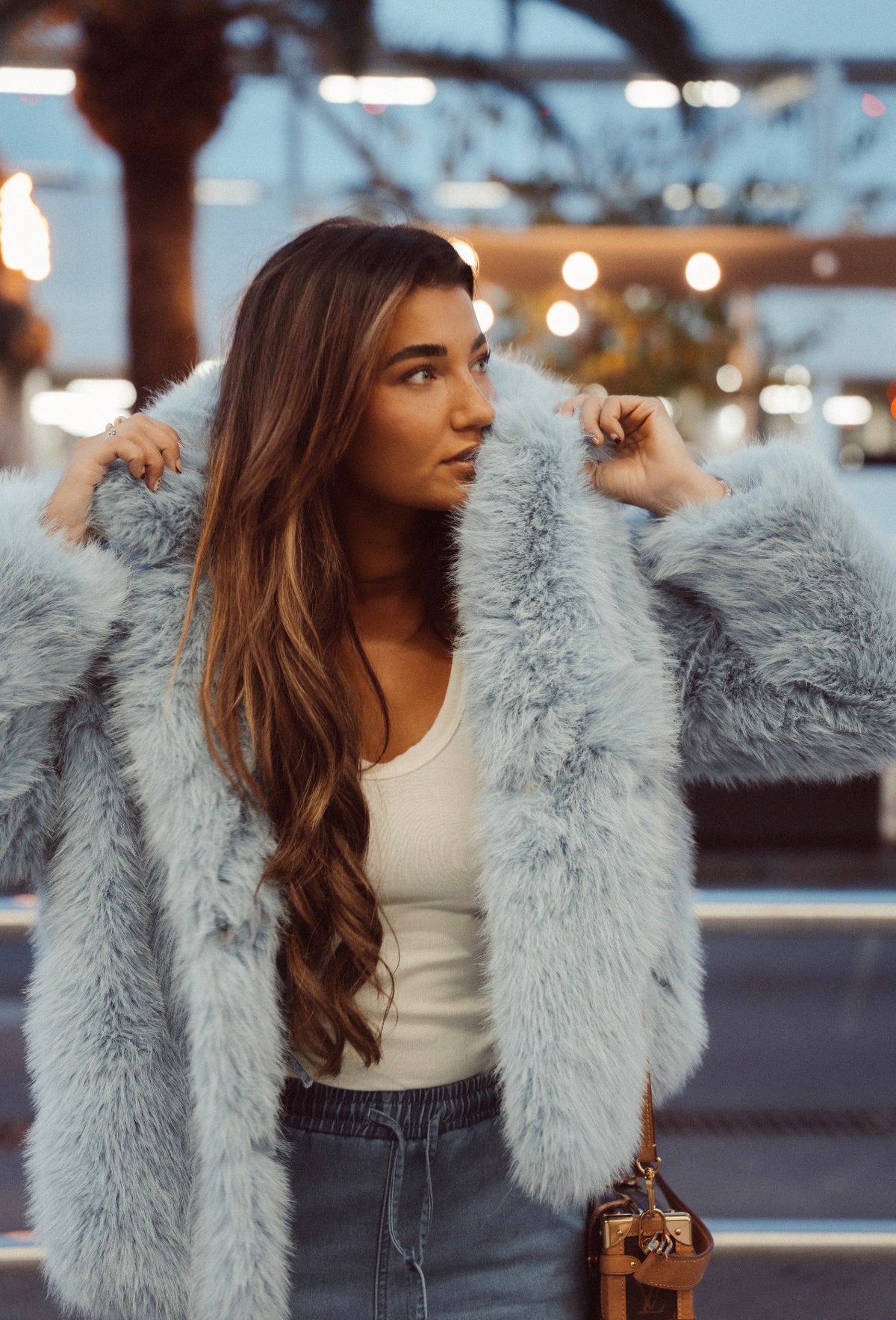 Jas Faux Fur - Zacht Blauw