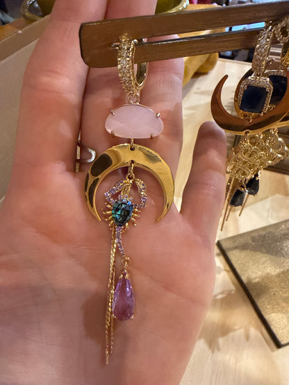 Oorbel Statement - Pink Purple