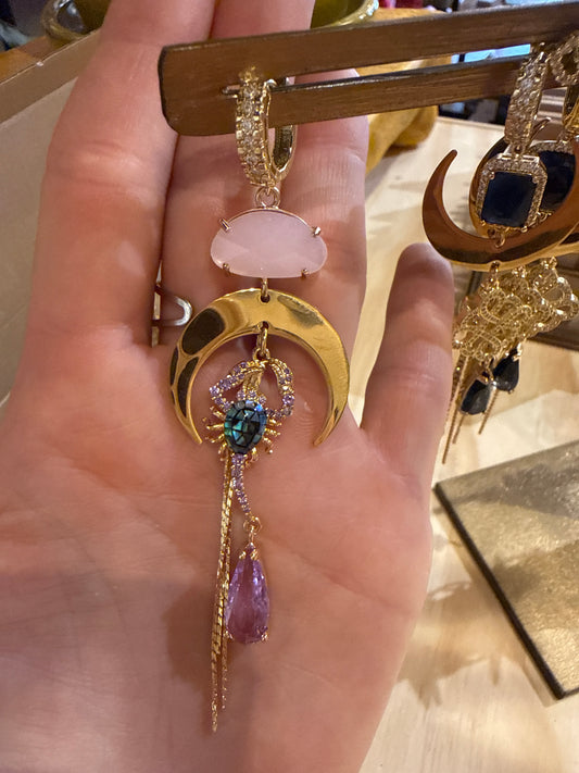 Oorbel Statement - Pink Purple