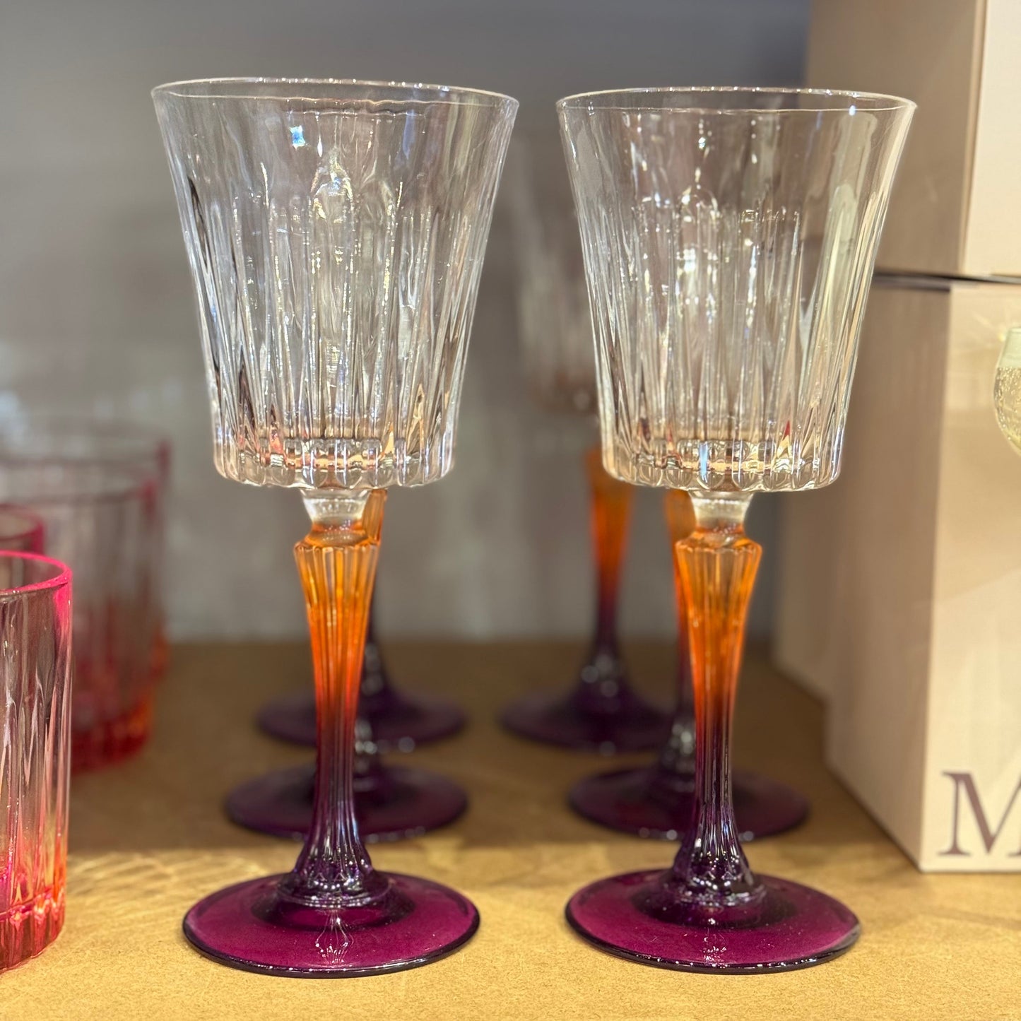 Wijnglazen Gipsy - Oranje/Paars