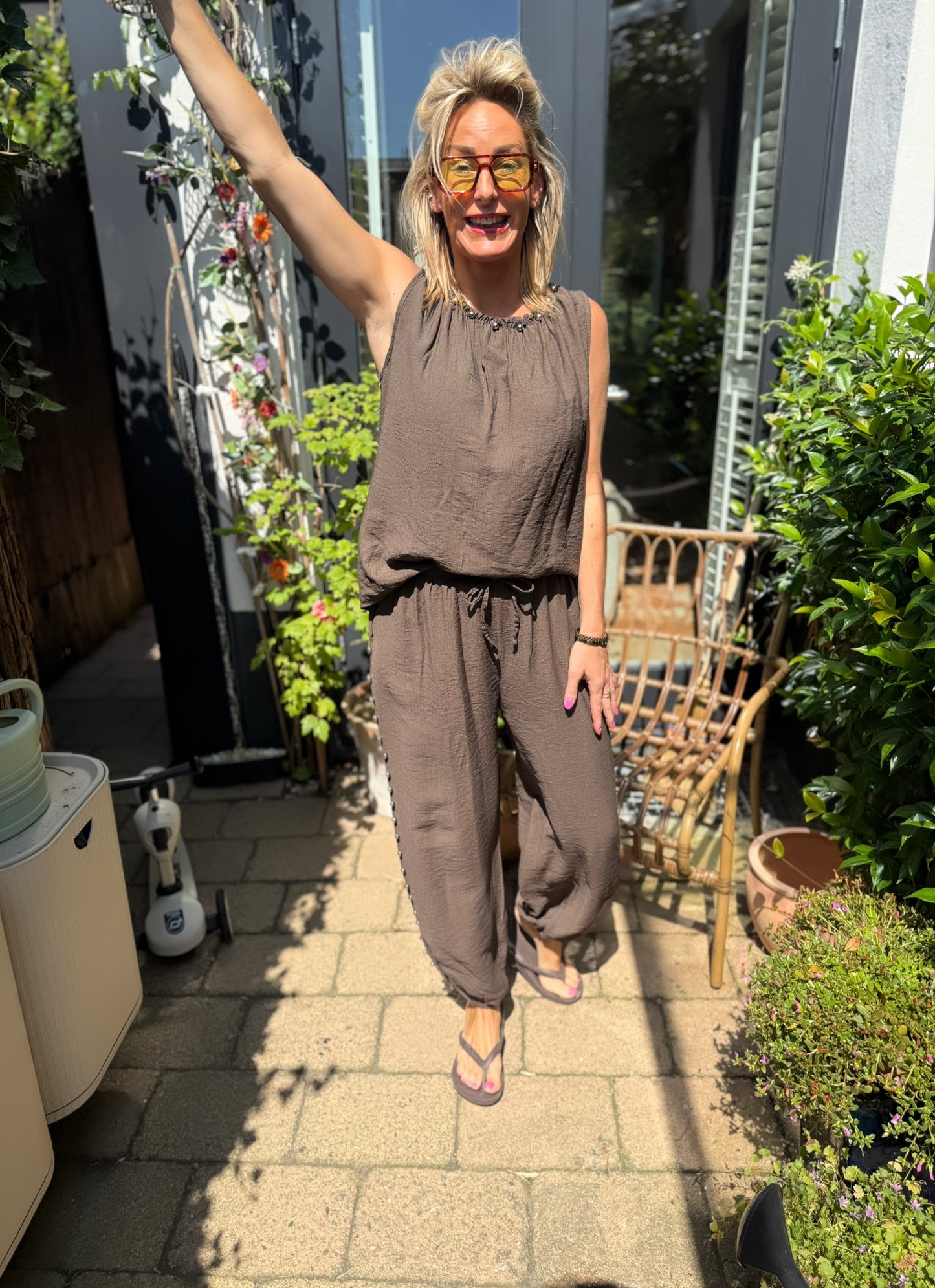 Co-ord Setje Studs - Bruin