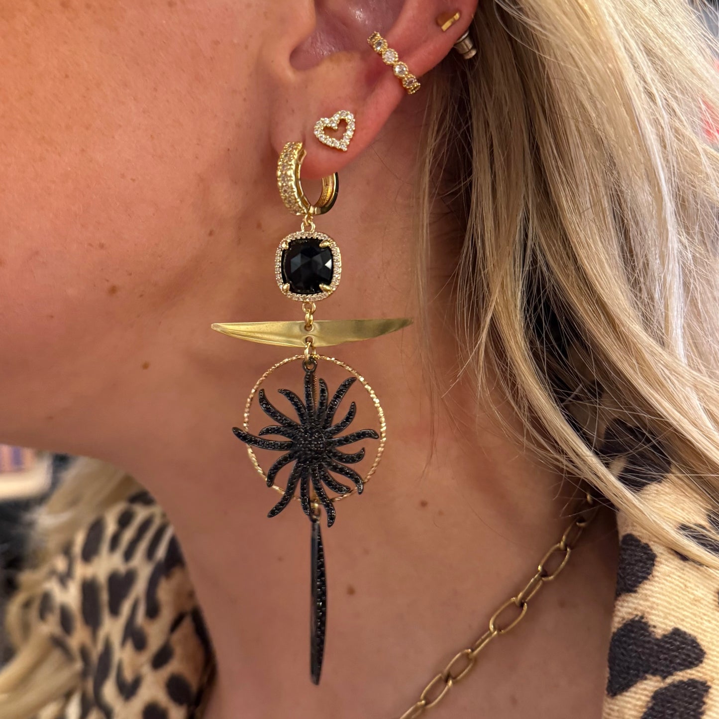 Oorbel Statement - Black Breeze
