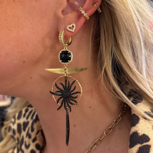 Oorbel Statement - Black Breeze
