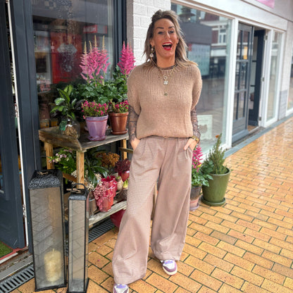 Pantalon Ruit - Camel/Bruin