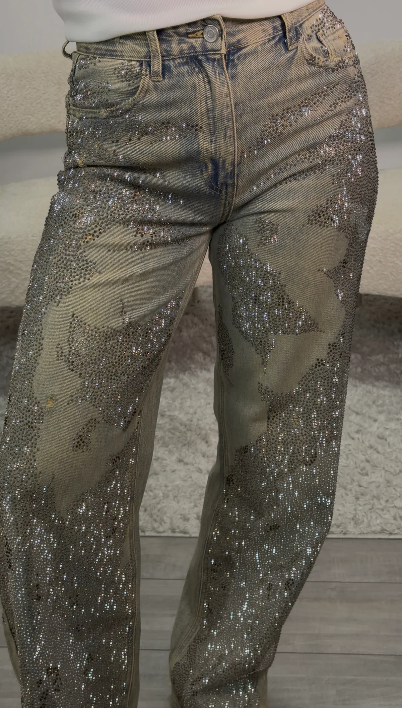 Jeans Strass - Dirty Wash