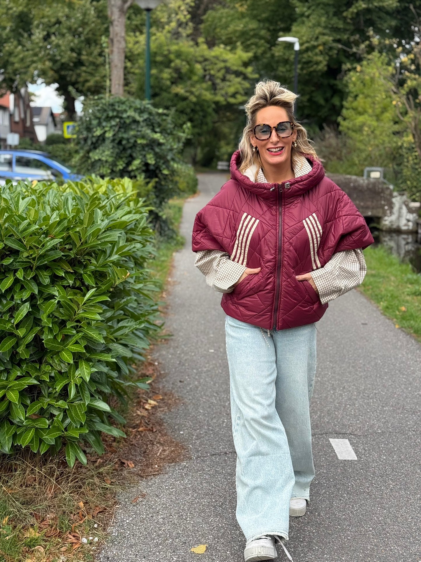 Bodywarmer Streep - Bordeaux