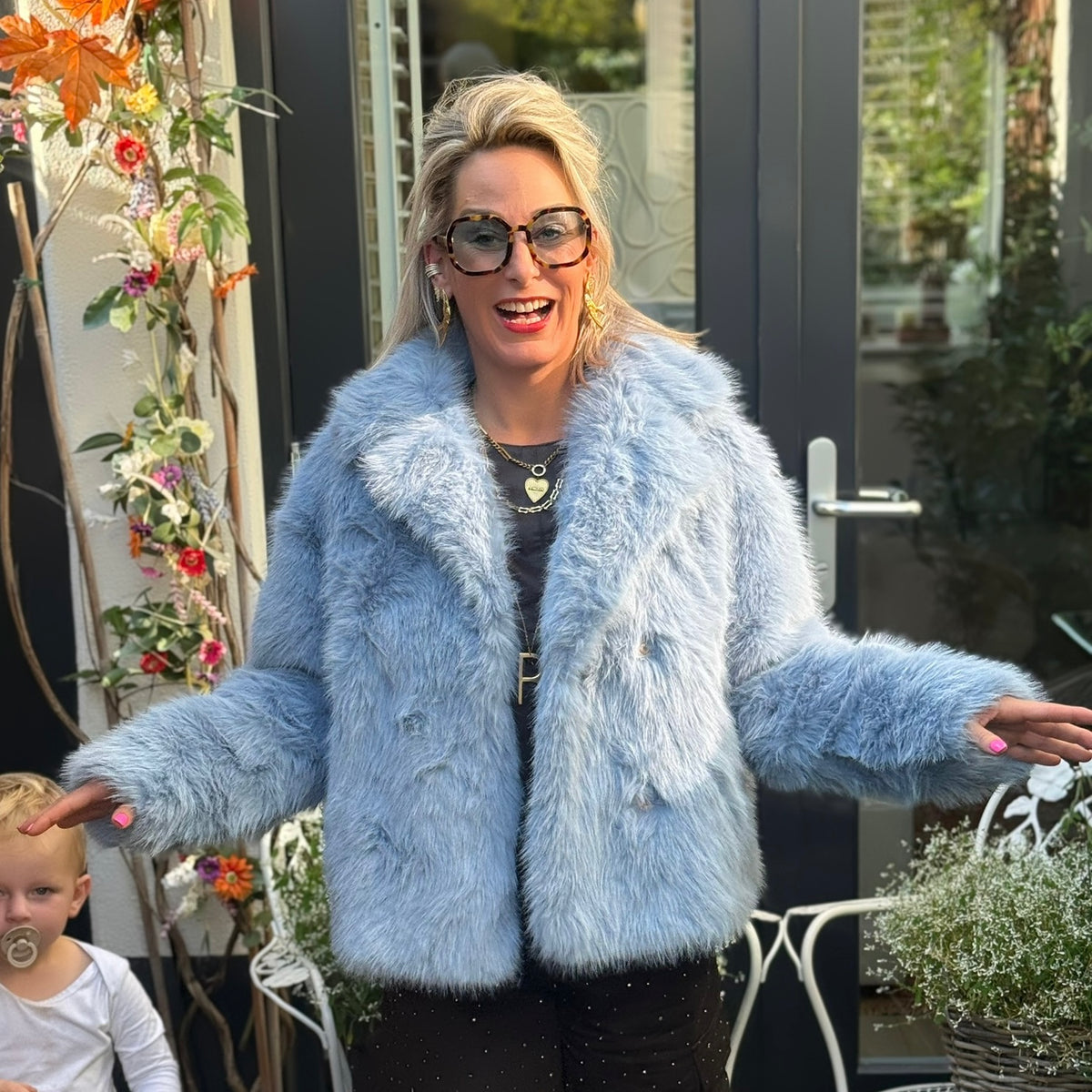 Jas Faux Fur - Ijs Blauw