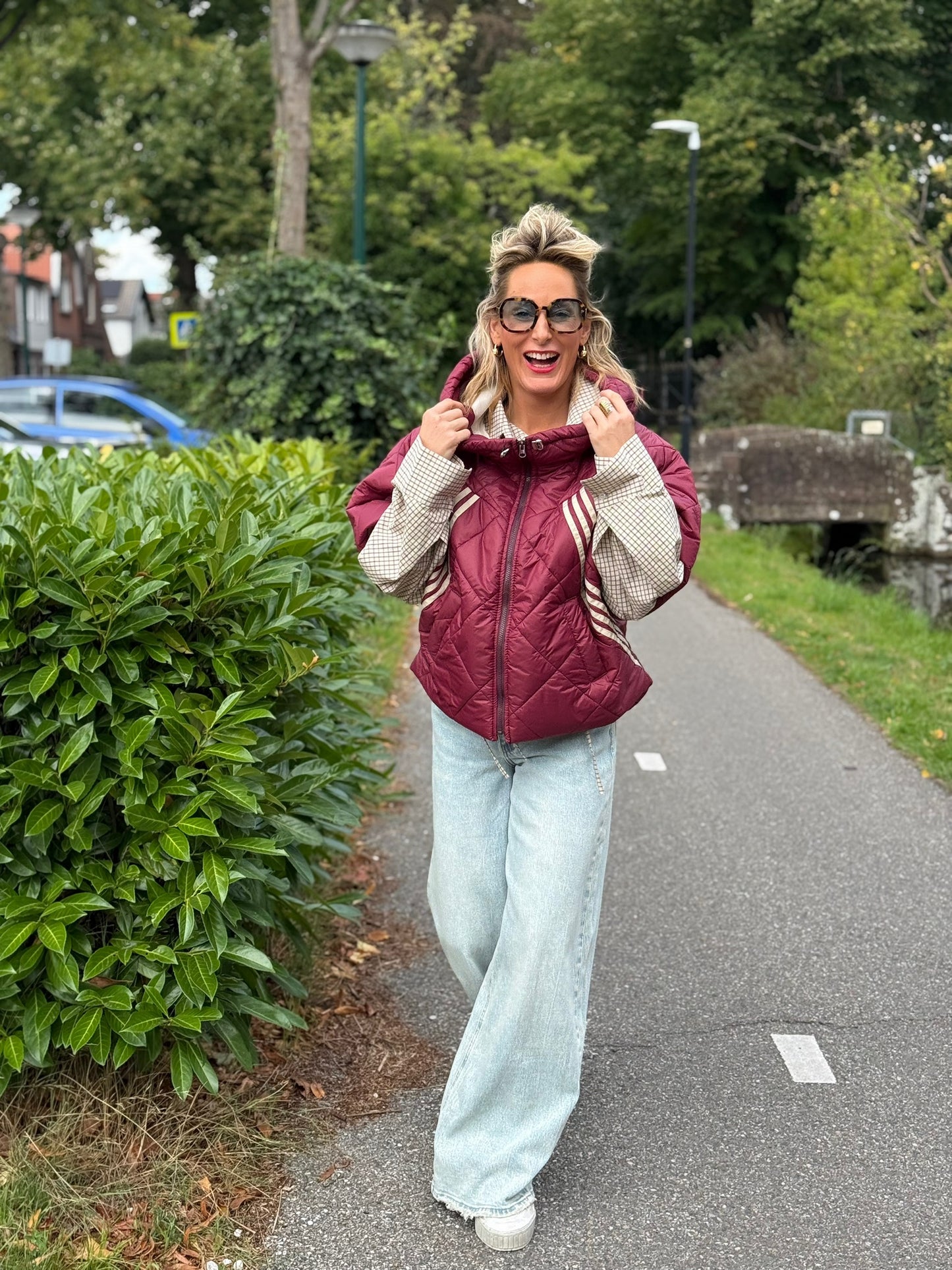 Bodywarmer Streep - Bordeaux