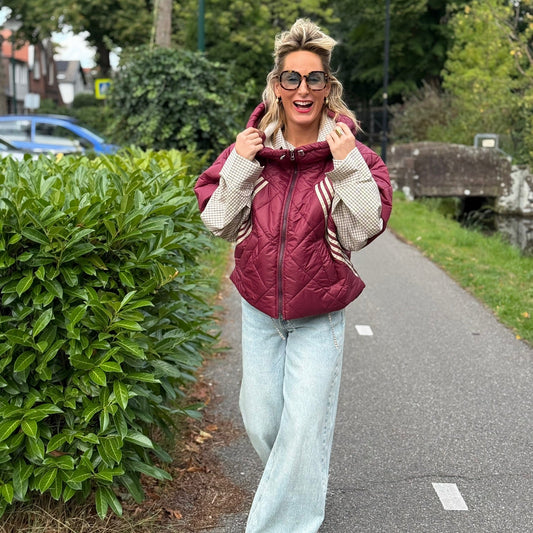 Bodywarmer Streep - Bordeaux