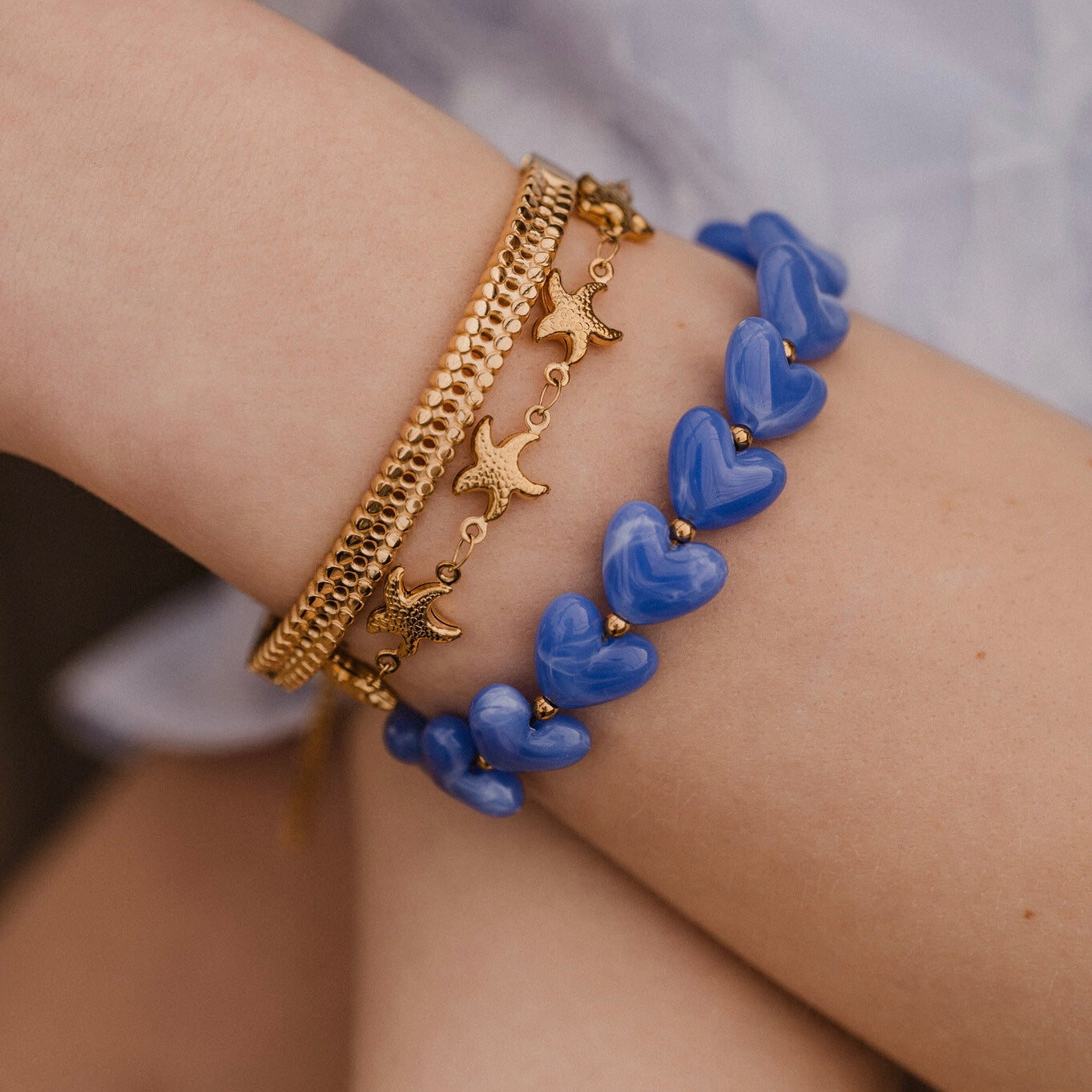 Armband Luxe Hart - Blauw