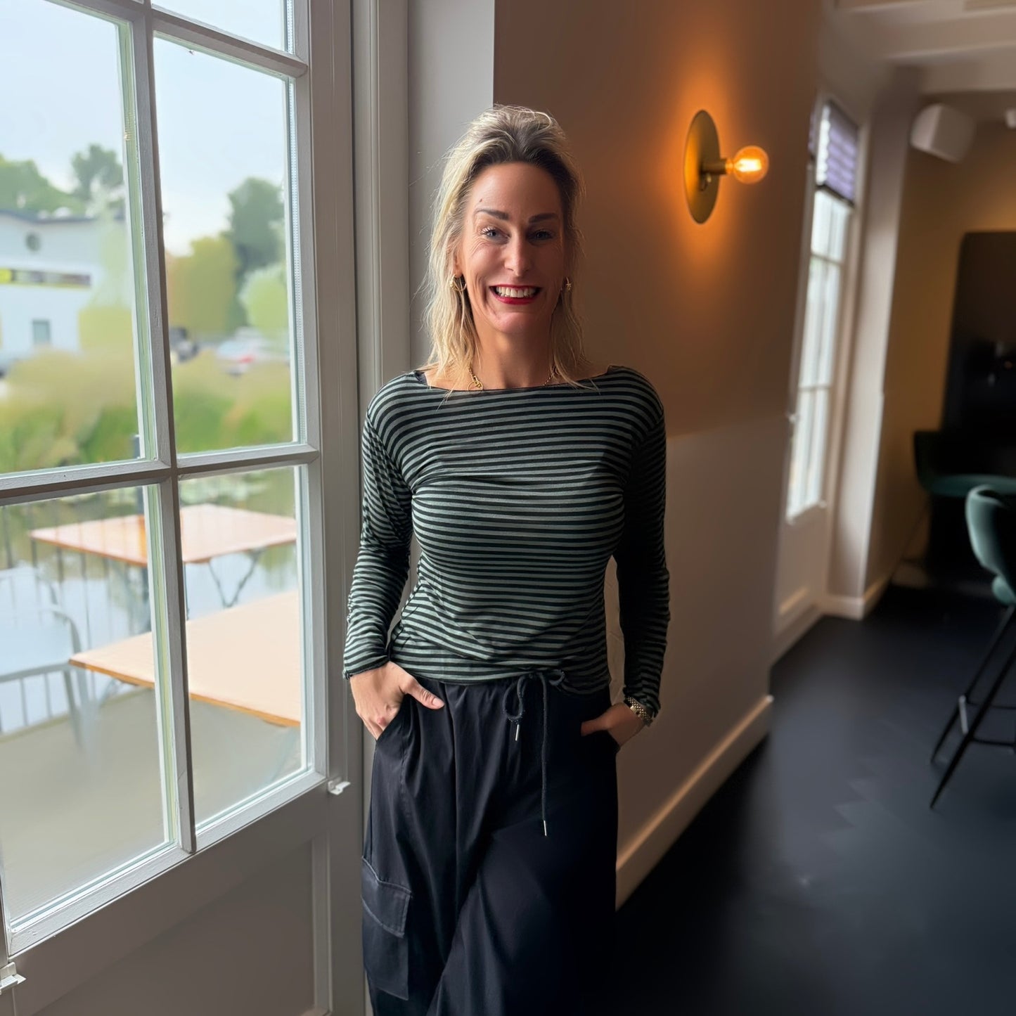 Truitje Cashmere - Groen/Zwart