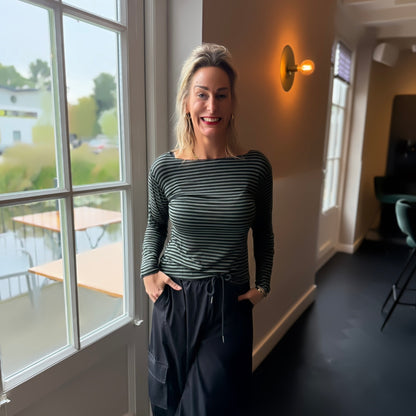 Truitje Cashmere - Groen/Zwart