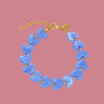 Armband Luxe Hart - Blauw
