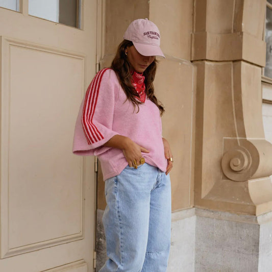 Top met streep - Roze