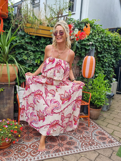 Maxi Jurk Paisley - Roze Mix